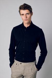 Hensen overhemd - slim fit - zwart