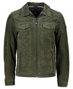 DNR jack leer - modern fit - groen
