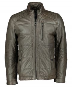 DNR leren jack - modern fit - groen