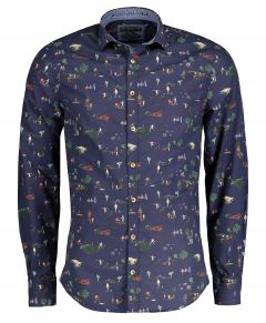 Colours & Sons overhemd - modern fit - blauw