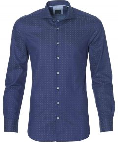 Nils overhemd - body fit - blauw