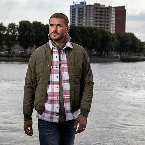 Winteroutfit jas overshirt zip-trui