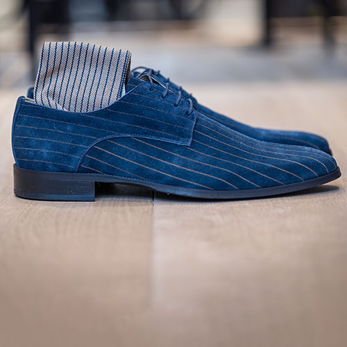Blauw suede veterschoen Blauw suede veterschoen